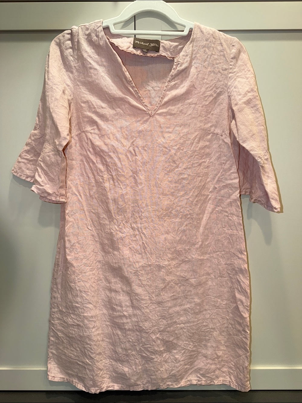 Michael Stars Pale Pink Linen V-Neck Tunic